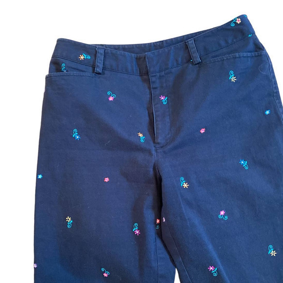 Rafaella Black Cropped Chino Pants Chino Vacation Wear Shorts Cottage Core SZ 6 - Picture 4 of 9